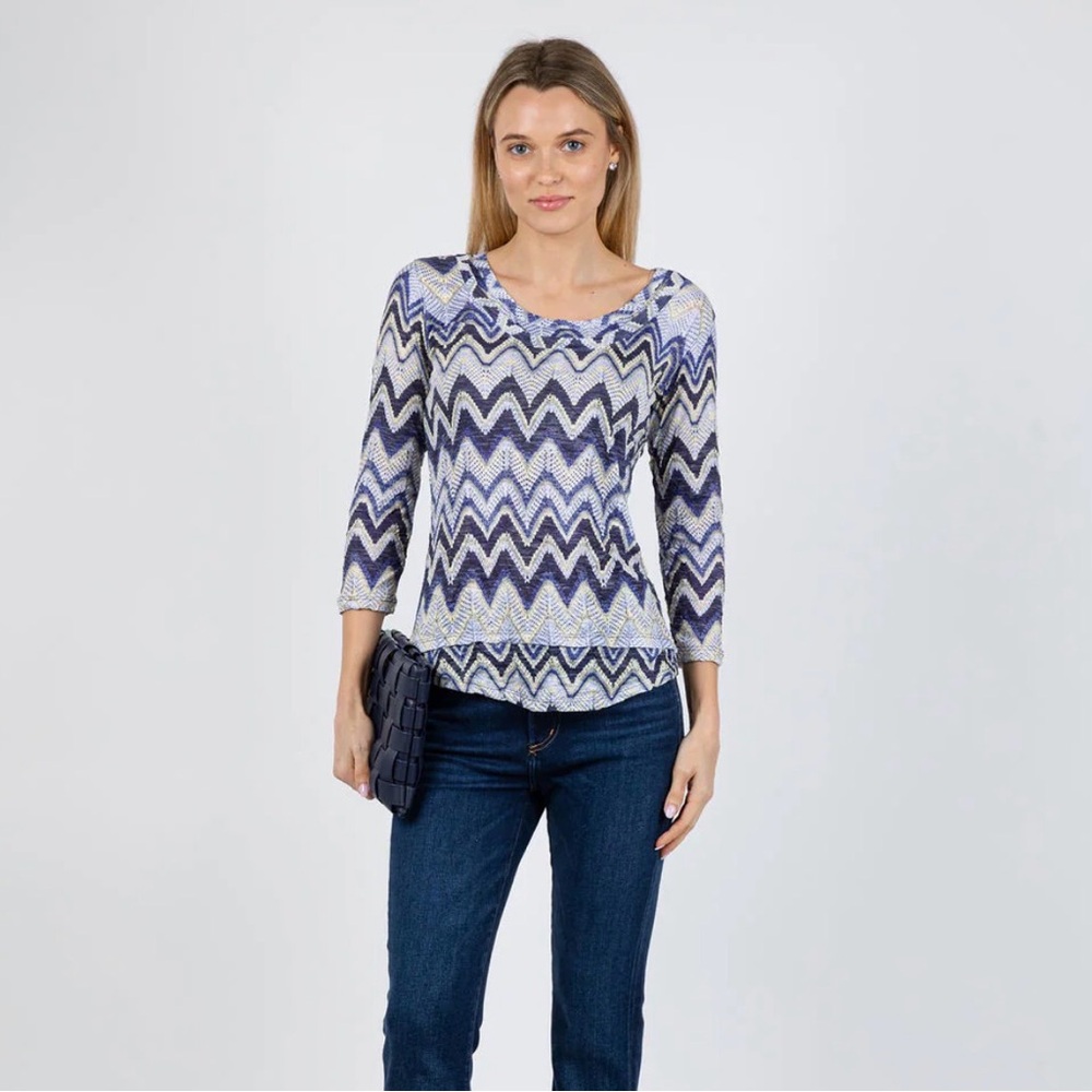 David Cline Lucy Line Double Crew Top - Denim
